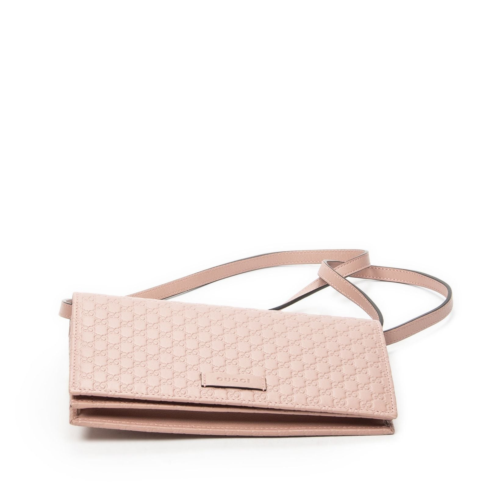 Gucci Web Crossbody Pink Micro Guccissima Leather — view 6