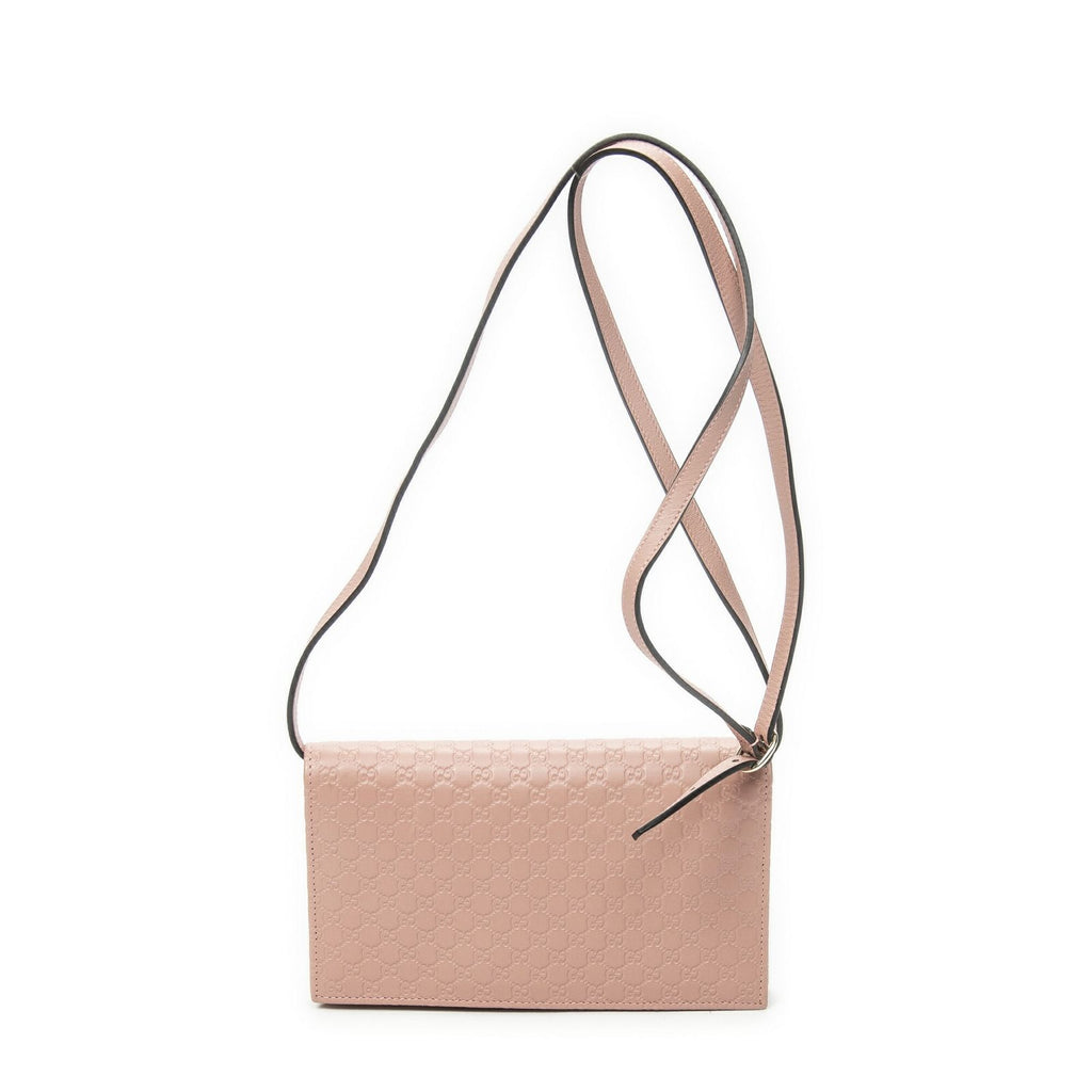 Gucci Web Crossbody Pink Micro Guccissima Leather — view 5