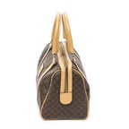 Celine Mini Boston Brown Beige Macadam Canvas Messenger — view 3