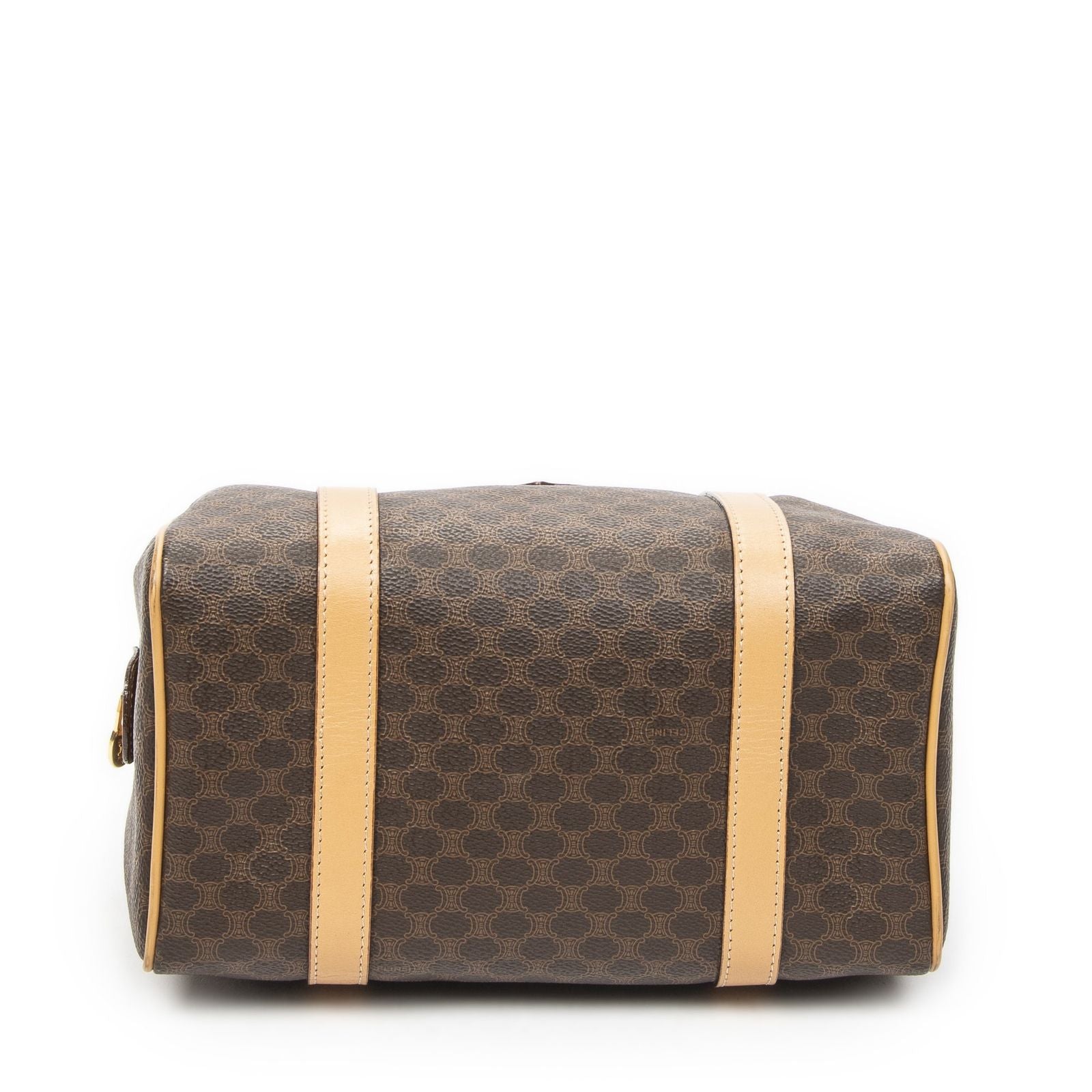 Celine Mini Boston Brown Beige Macadam Canvas Messenger — view 6