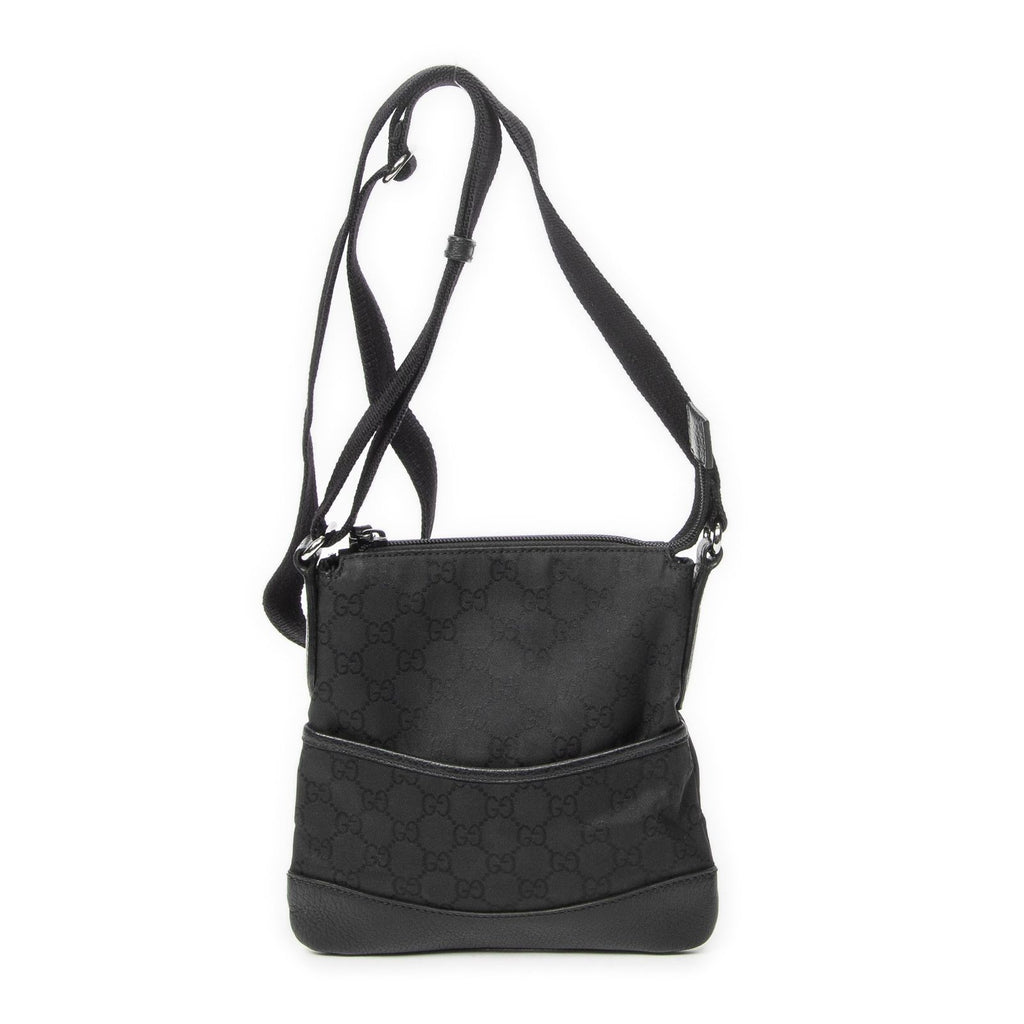 Gucci Zip Messenger Black GG Nylon Canvas
