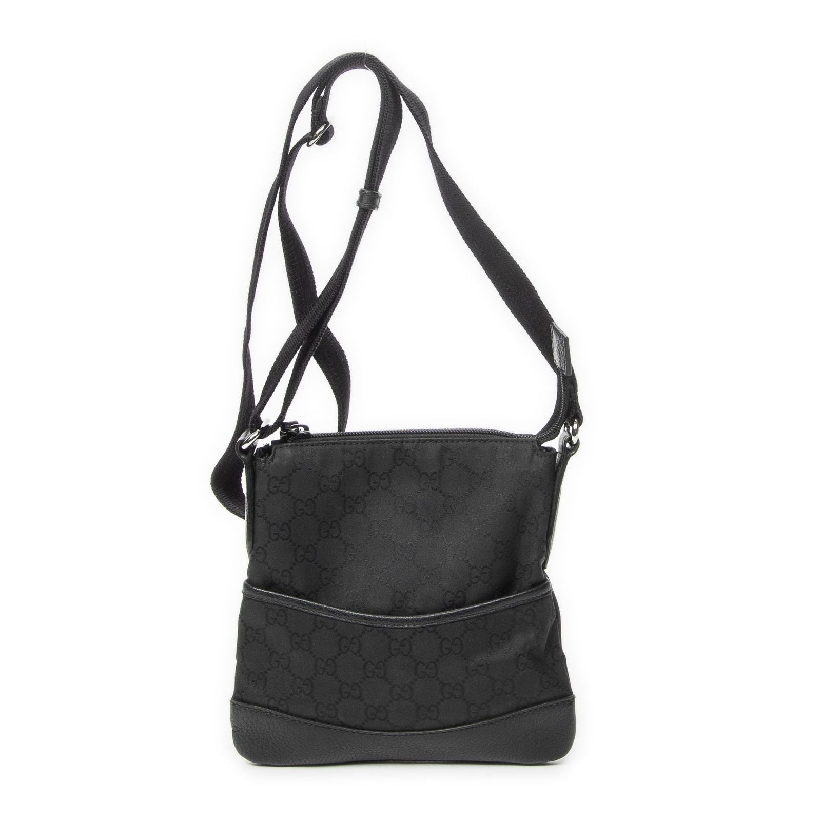 Gucci Zip Messenger Black GG Nylon Canvas