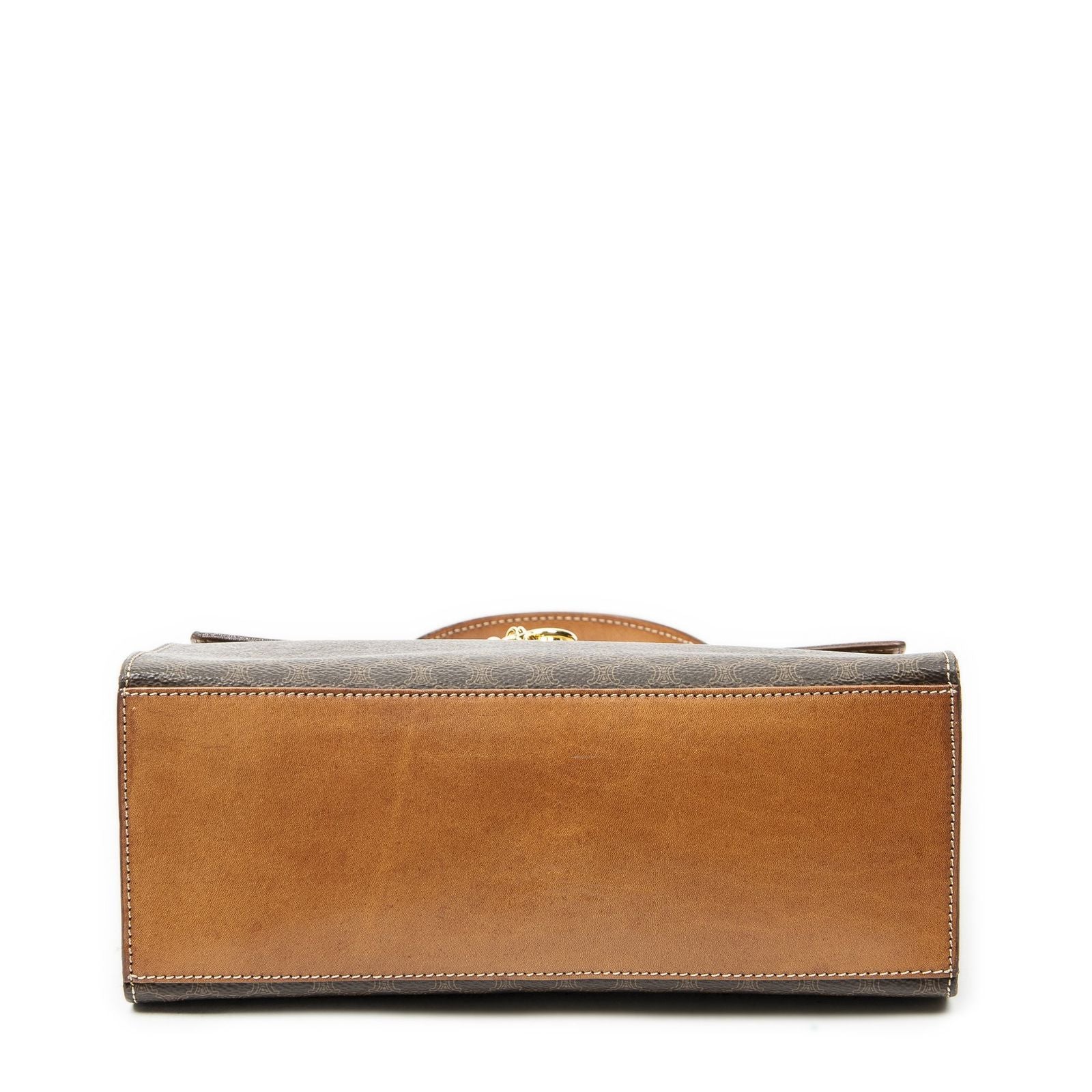 Celine Vintage Top Handle Flap Brown Macadam Canvas — view 6