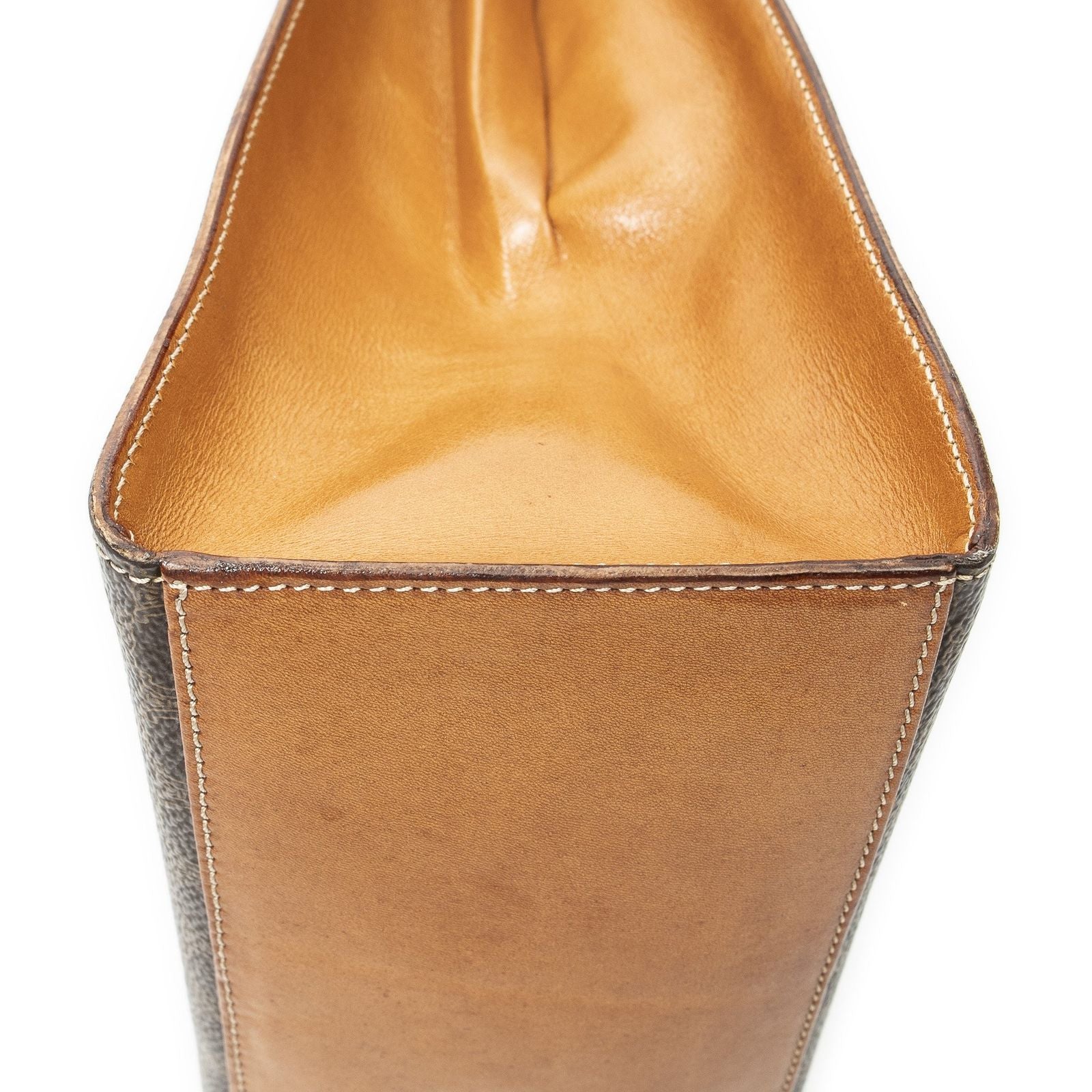 Celine Vintage Top Handle Flap Brown Macadam Canvas — view 7
