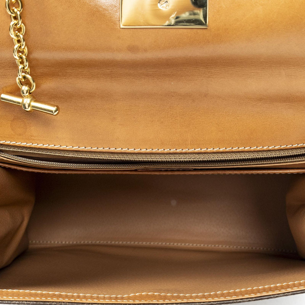 Celine Vintage Top Handle Flap Brown Macadam Canvas — view 9