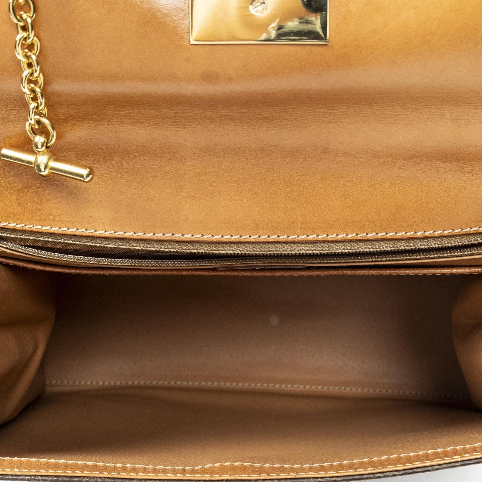 Celine Vintage Top Handle Flap Brown Macadam Canvas — view 9