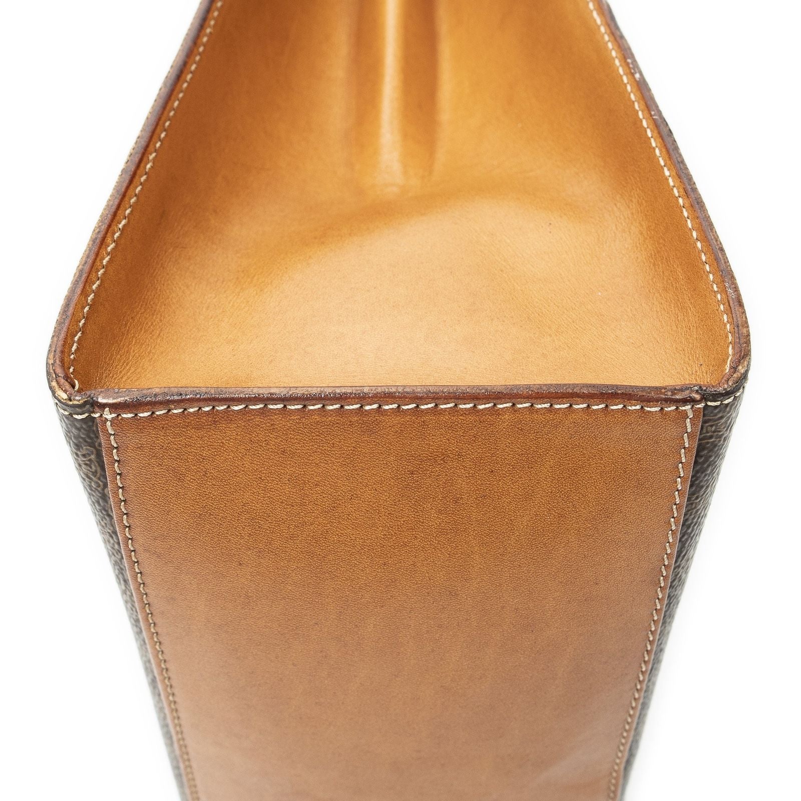 Celine Vintage Top Handle Flap Brown Macadam Canvas — view 8