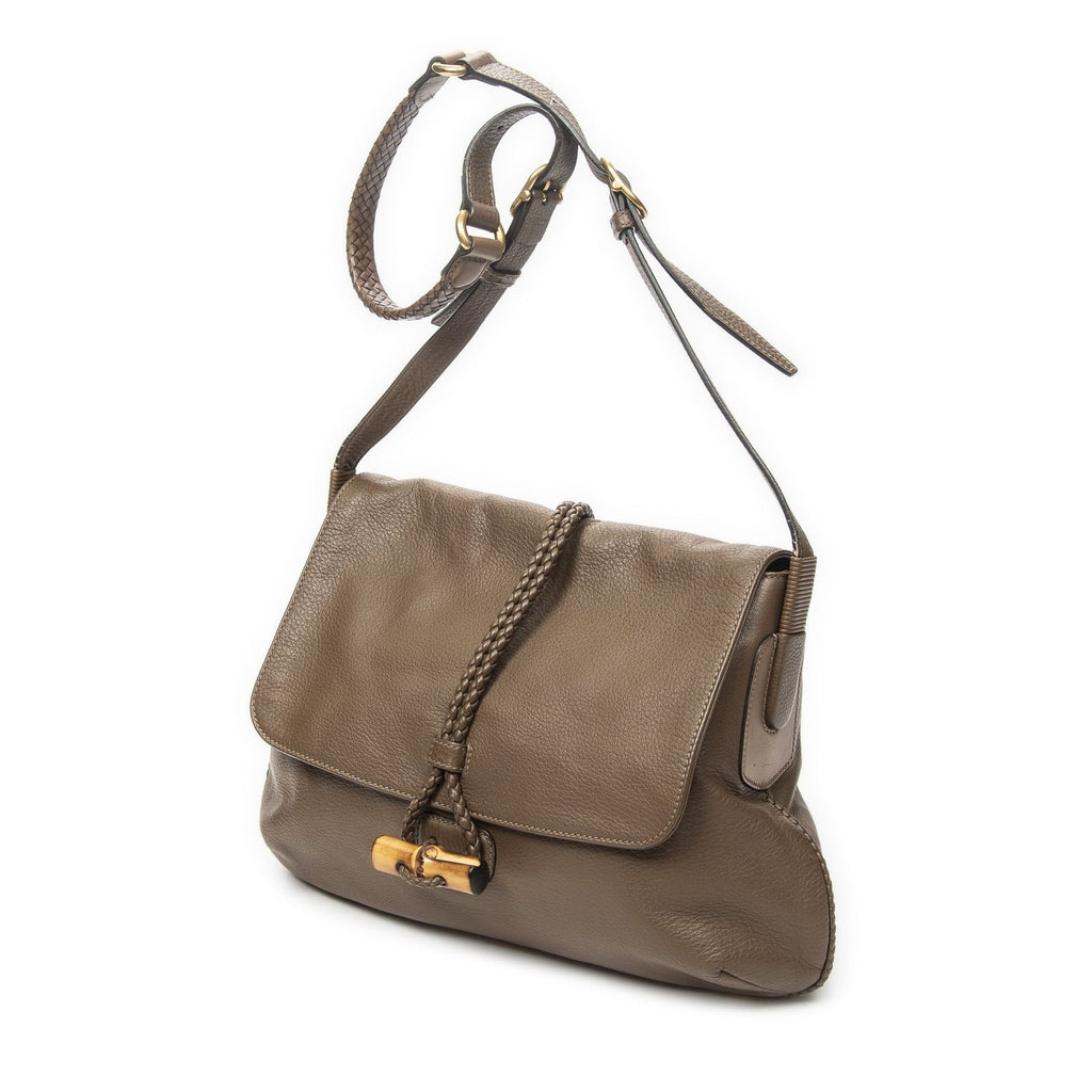 Gucci Jungle Grande Messsenger Brown Gray Calfskin Leather Messenger — view 2