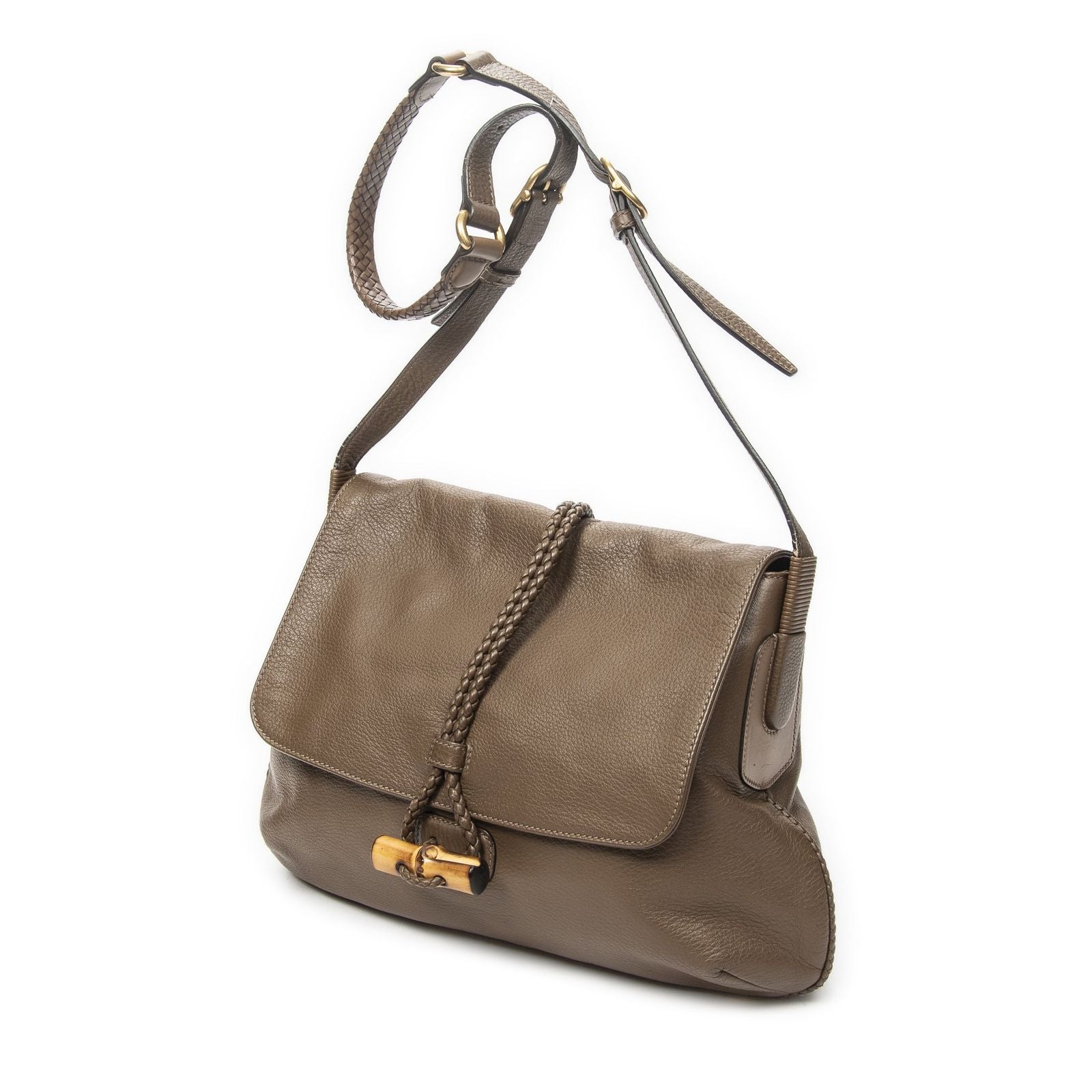 Gucci Jungle Grande Messsenger Brown Gray Calfskin Leather Messenger — view 2
