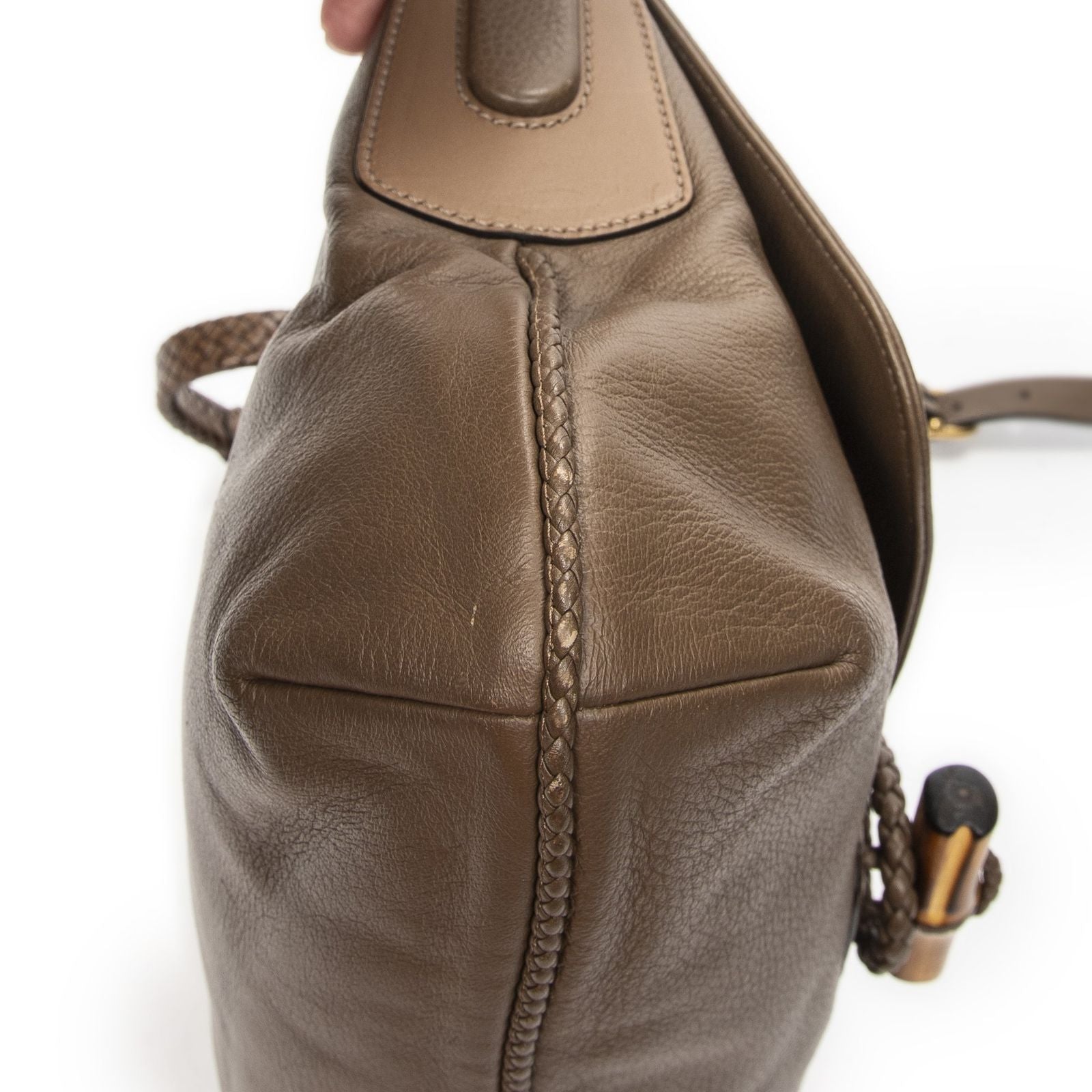 Gucci Jungle Grande Messsenger Brown Gray Calfskin Leather Messenger — view 7