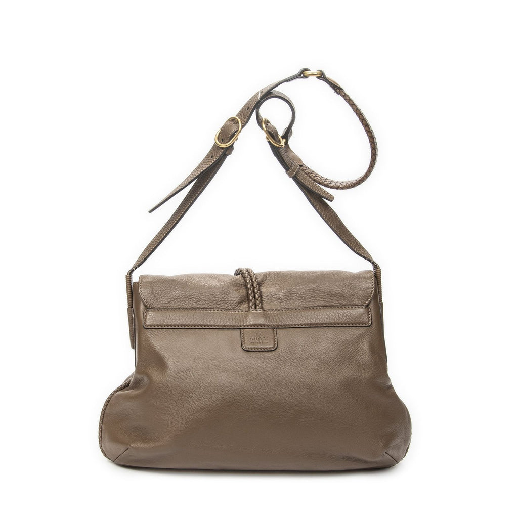 Gucci Jungle Grande Messsenger Brown Gray Calfskin Leather Messenger — view 5