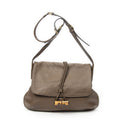 Gucci Jungle Grande Messsenger Brown Gray Calfskin Leather Messenger