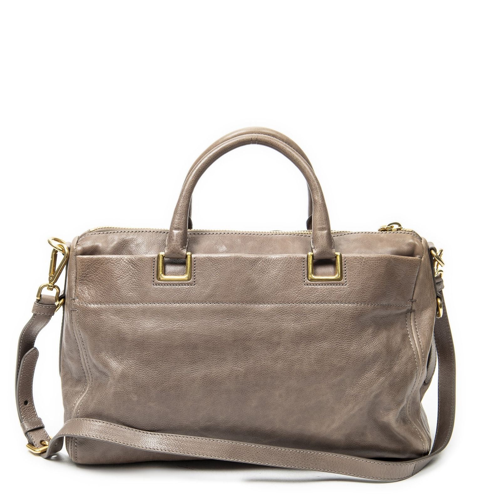 Prada Slip Pocket Soft Boston Light Brown Vitello Luxe Messenger — view 5