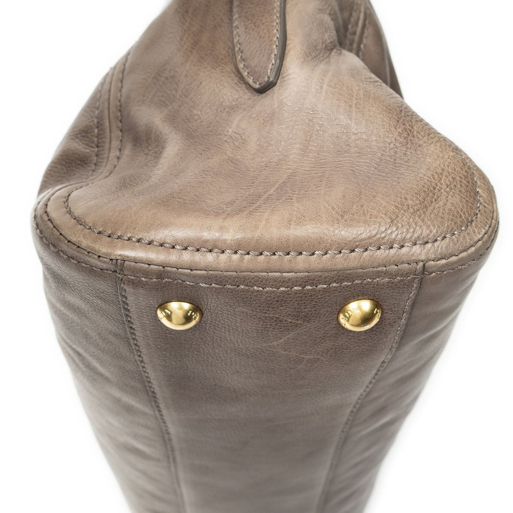 Prada Slip Pocket Soft Boston Light Brown Vitello Luxe Messenger — view 7