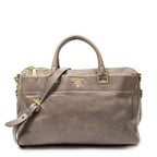 Prada Slip Pocket Soft Boston Light Brown Vitello Luxe Messenger