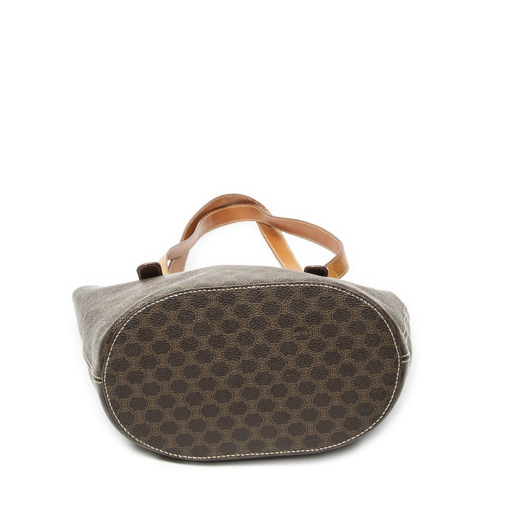 Celine Vintage Bucket Tote Brown Macadam Canvas — view 6