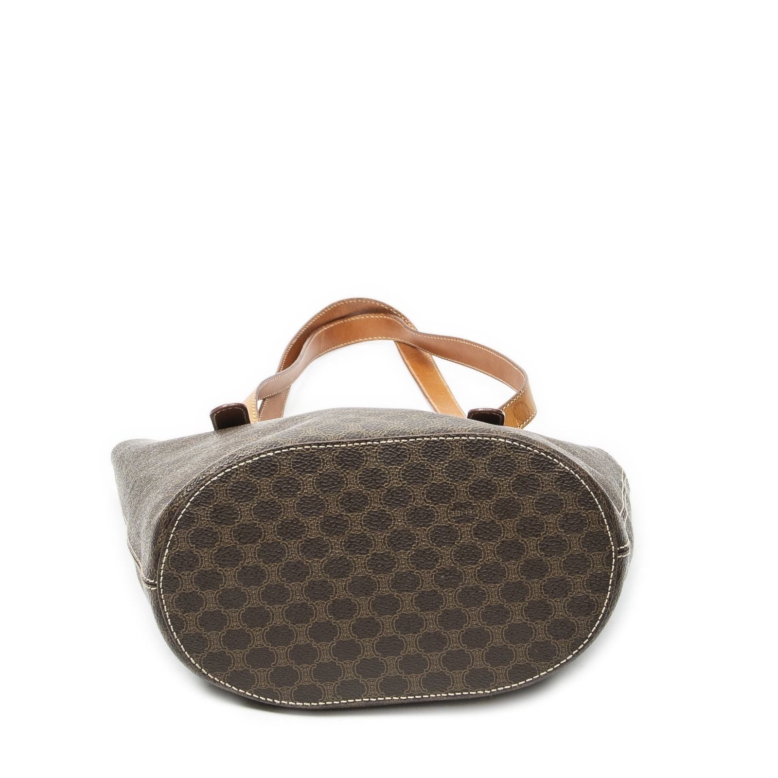Celine Vintage Bucket Tote Brown Macadam Canvas — view 6
