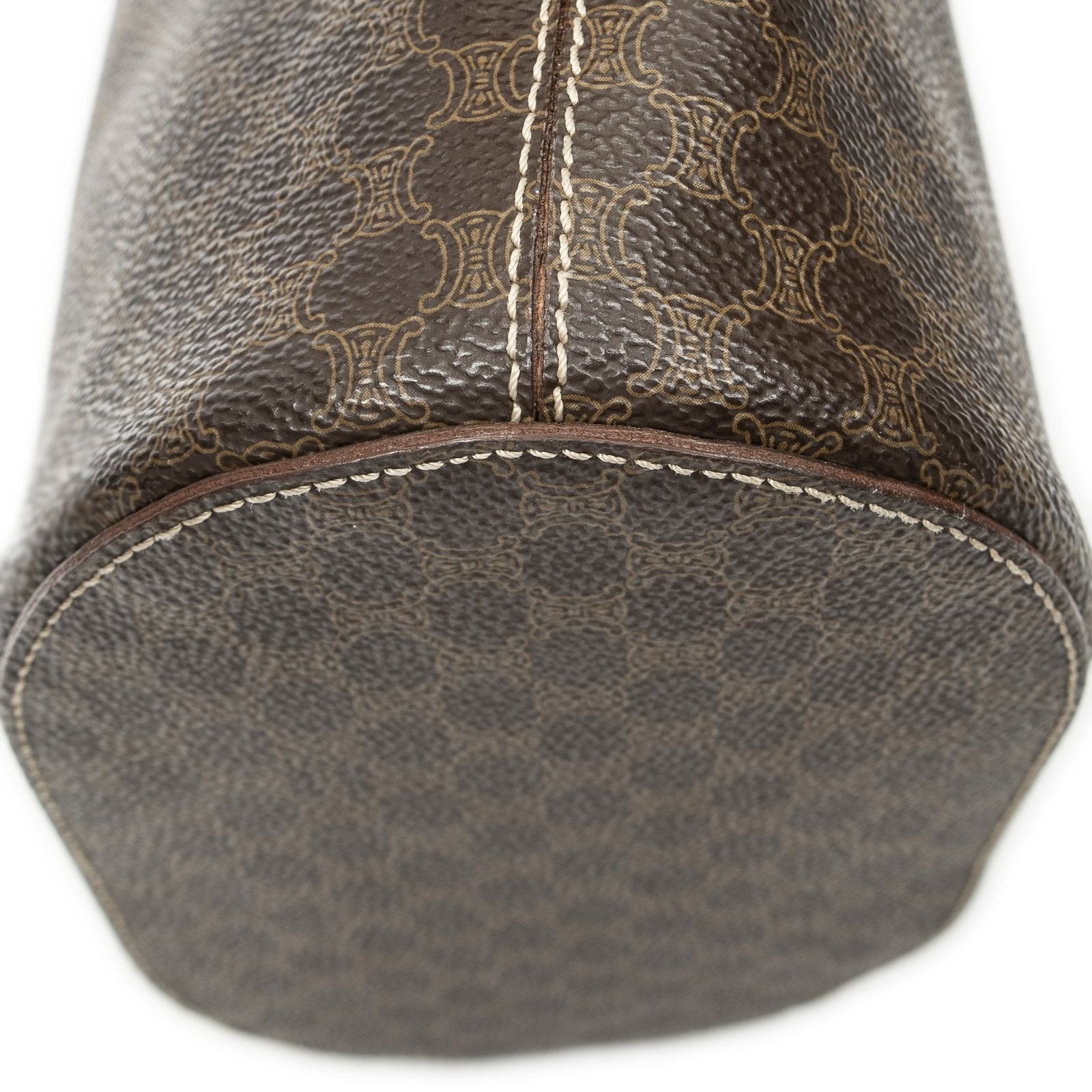 Celine Vintage Bucket Tote Brown Macadam Canvas — view 8
