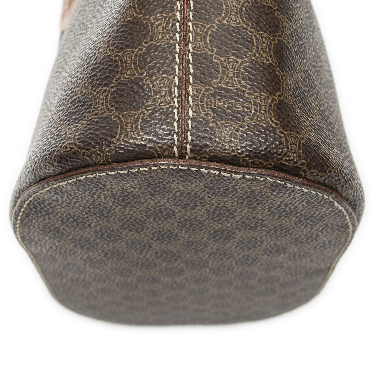 Celine Vintage Bucket Tote Brown Macadam Canvas — view 7