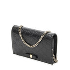 Gucci Signature Bow Chain Wallet Black Guccissima — view 2