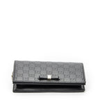 Gucci Signature Bow Chain Wallet Black Guccissima — view 6