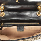 Gucci Medium GG Marmont Flap Beige Black Matelasse Canvas — view 9
