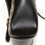 Gucci Medium GG Marmont Flap Beige Black Matelasse Canvas — view 8