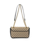 Gucci Medium GG Marmont Flap Beige Black Matelasse Canvas — view 5