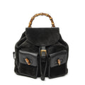 Gucci Large Bamboo Backpack Black Suede Leather