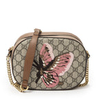 Gucci Chain Shoulder Beige Brown Tiger Embroidery Supreme Canvas Messenger
