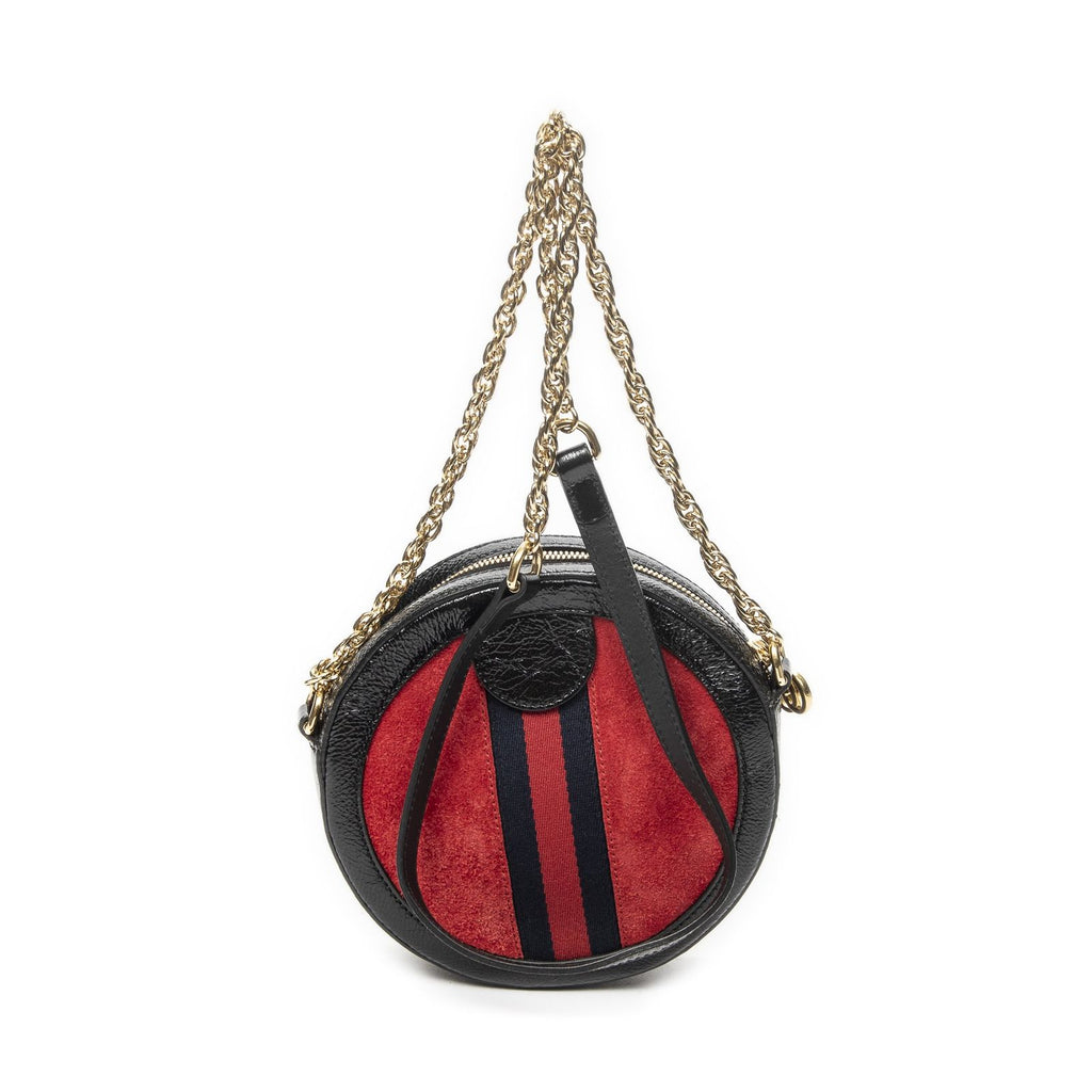 Gucci Mini Web Ophidia Crossbody Red Black Suede Leather — view 5