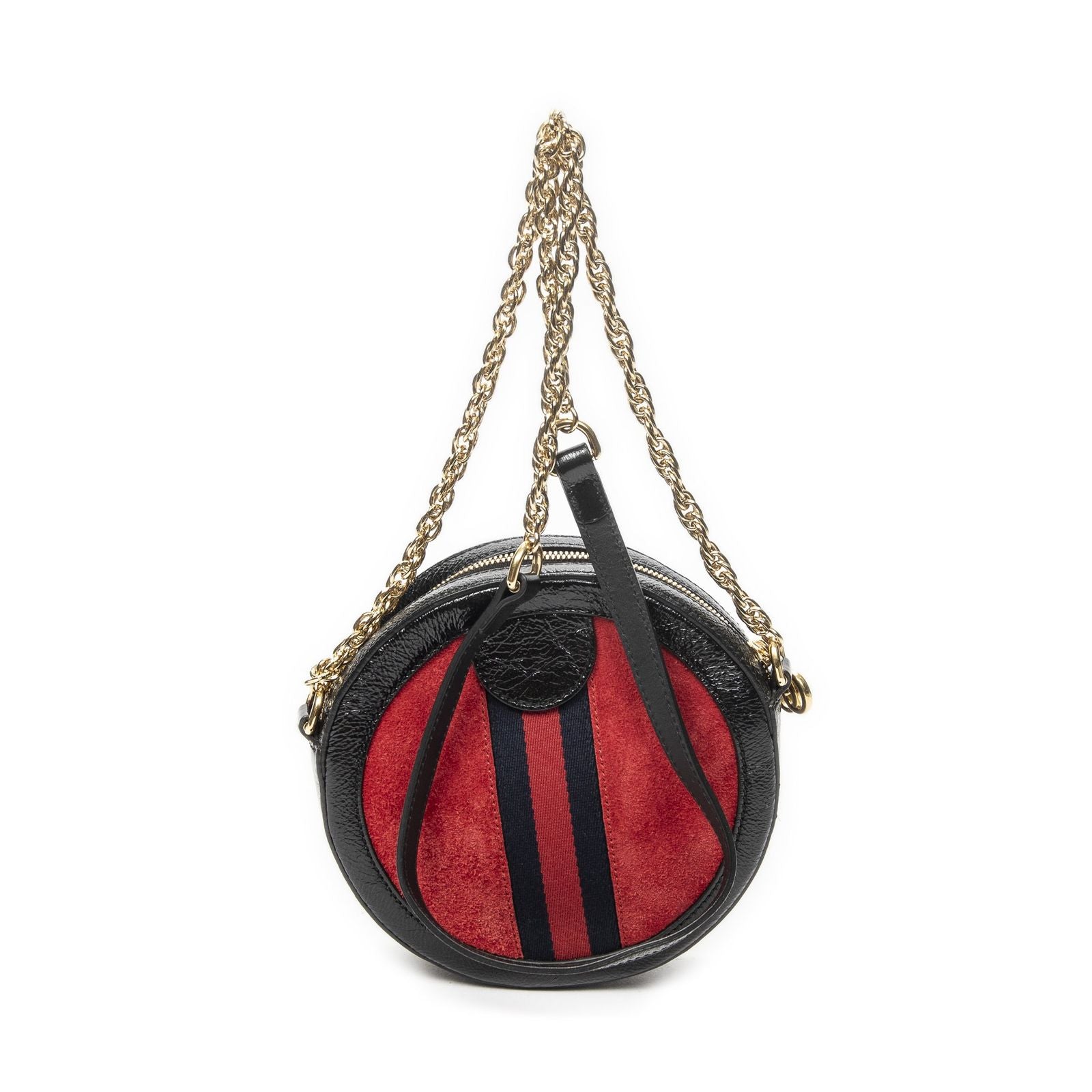 Gucci Mini Web Ophidia Crossbody Red Black Suede Leather — view 5