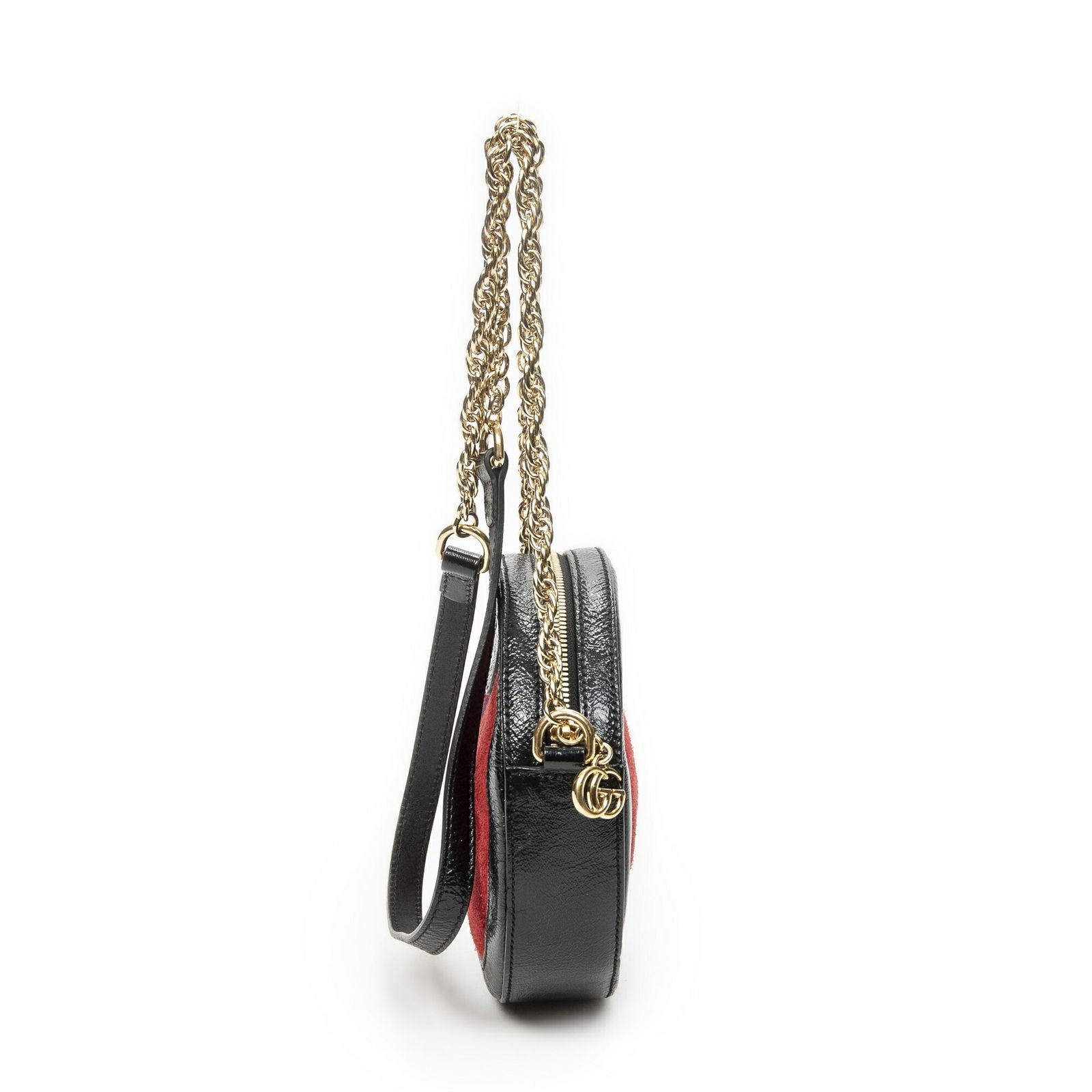 Gucci Mini Web Ophidia Crossbody Red Black Suede Leather — view 4