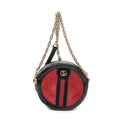 Gucci Mini Web Ophidia Crossbody Red Black Suede Leather