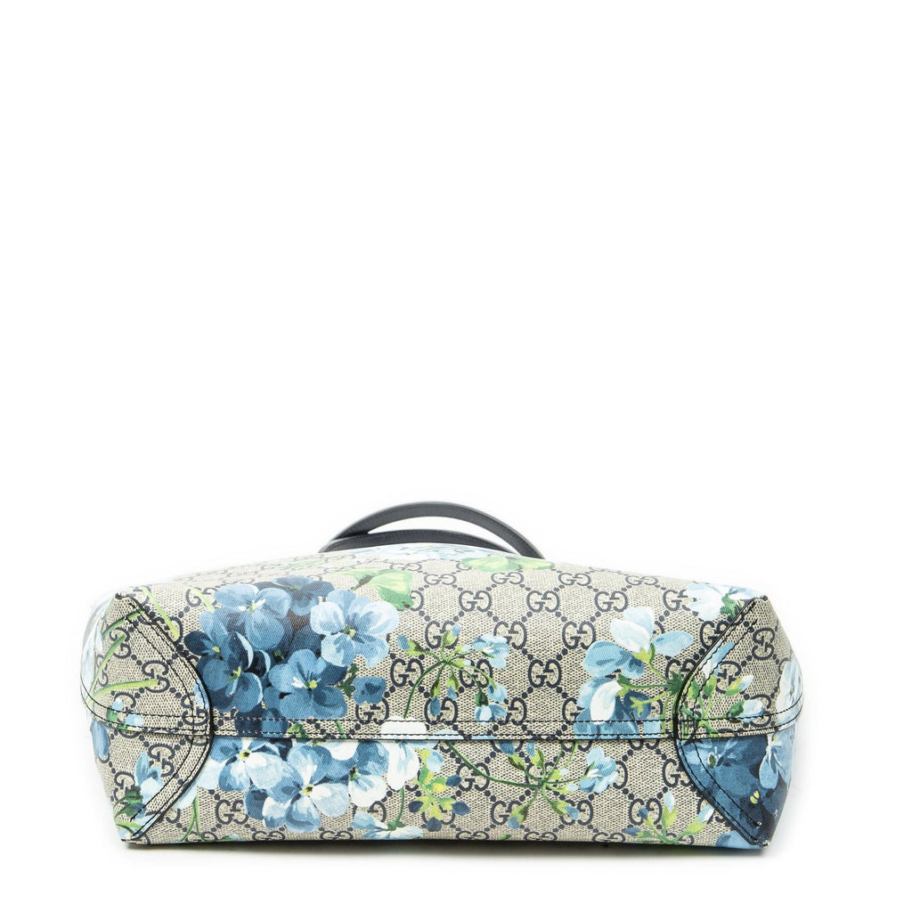 Gucci Blooms Reversible Tote Blue Gray Navy Muse Supreme Canvas — view 6