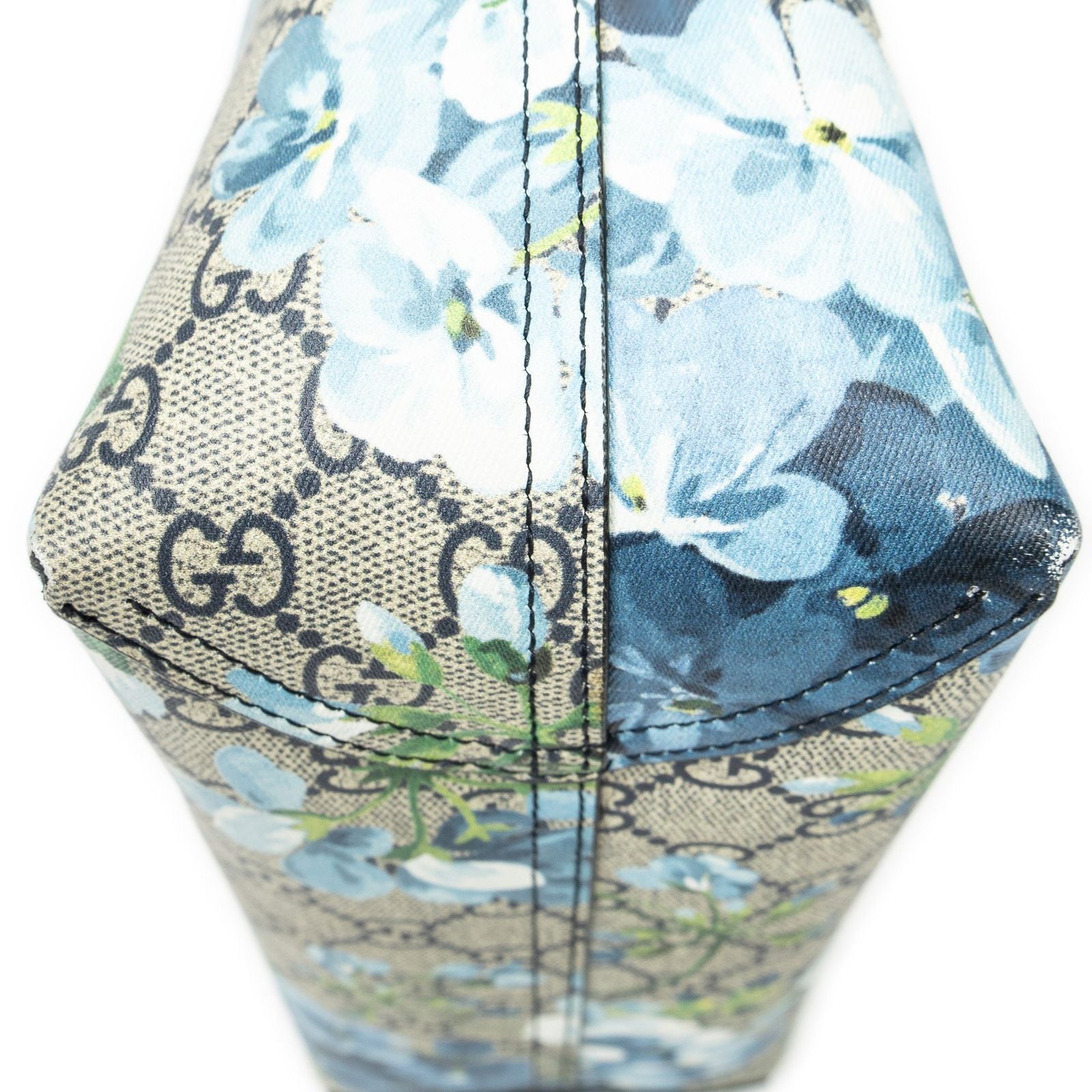 Gucci Blooms Reversible Tote Blue Gray Navy Muse Supreme Canvas — view 8
