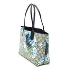 Gucci Blooms Reversible Tote Blue Gray Navy Muse Supreme Canvas — view 2