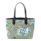 Gucci Blooms Reversible Tote Blue Gray Navy Muse Supreme Canvas — view 5