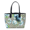 Gucci Blooms Reversible Tote Blue Gray Navy Muse Supreme Canvas