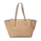 Gucci Small Swing Tote Beige Light Blue Gray Calfskin Leather — view 5
