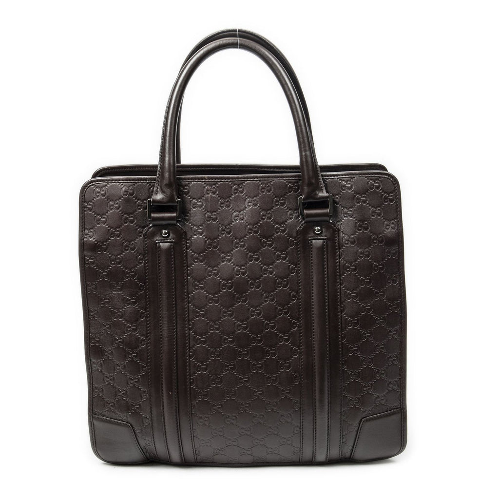 Gucci Large Document Tote Dark Brown Guccissima — view 5