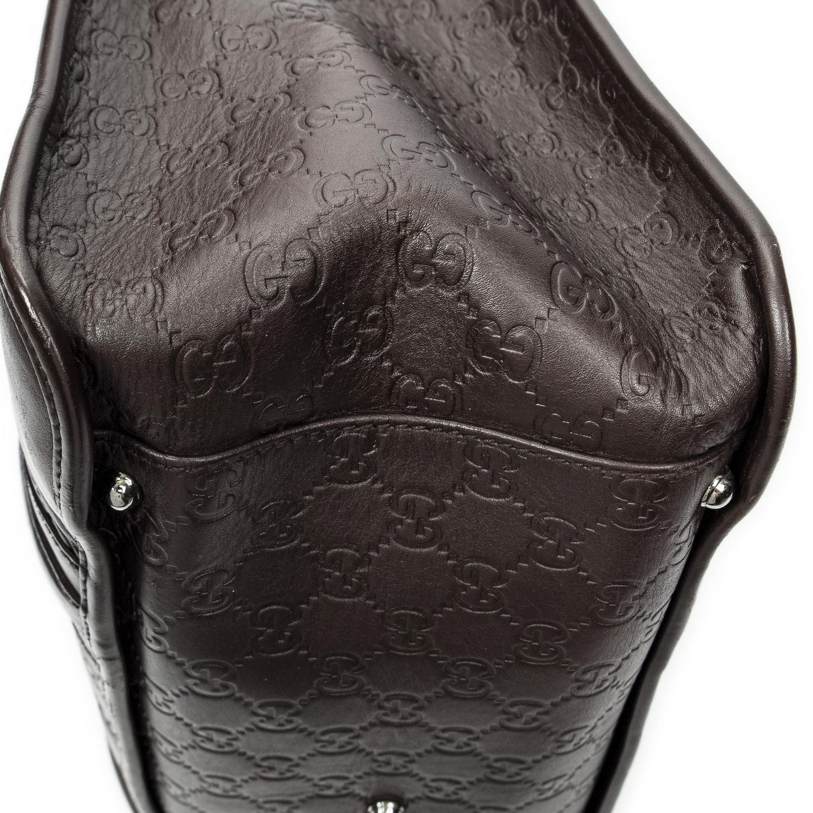 Gucci Large Document Tote Dark Brown Guccissima — view 8