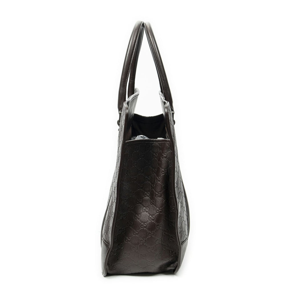 Gucci Large Document Tote Dark Brown Guccissima — view 3