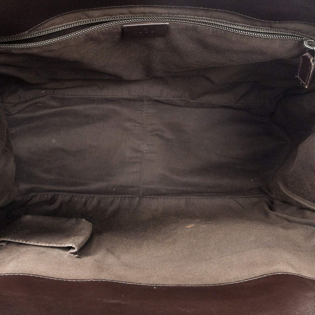 Gucci Large Document Tote Dark Brown Guccissima — view 9