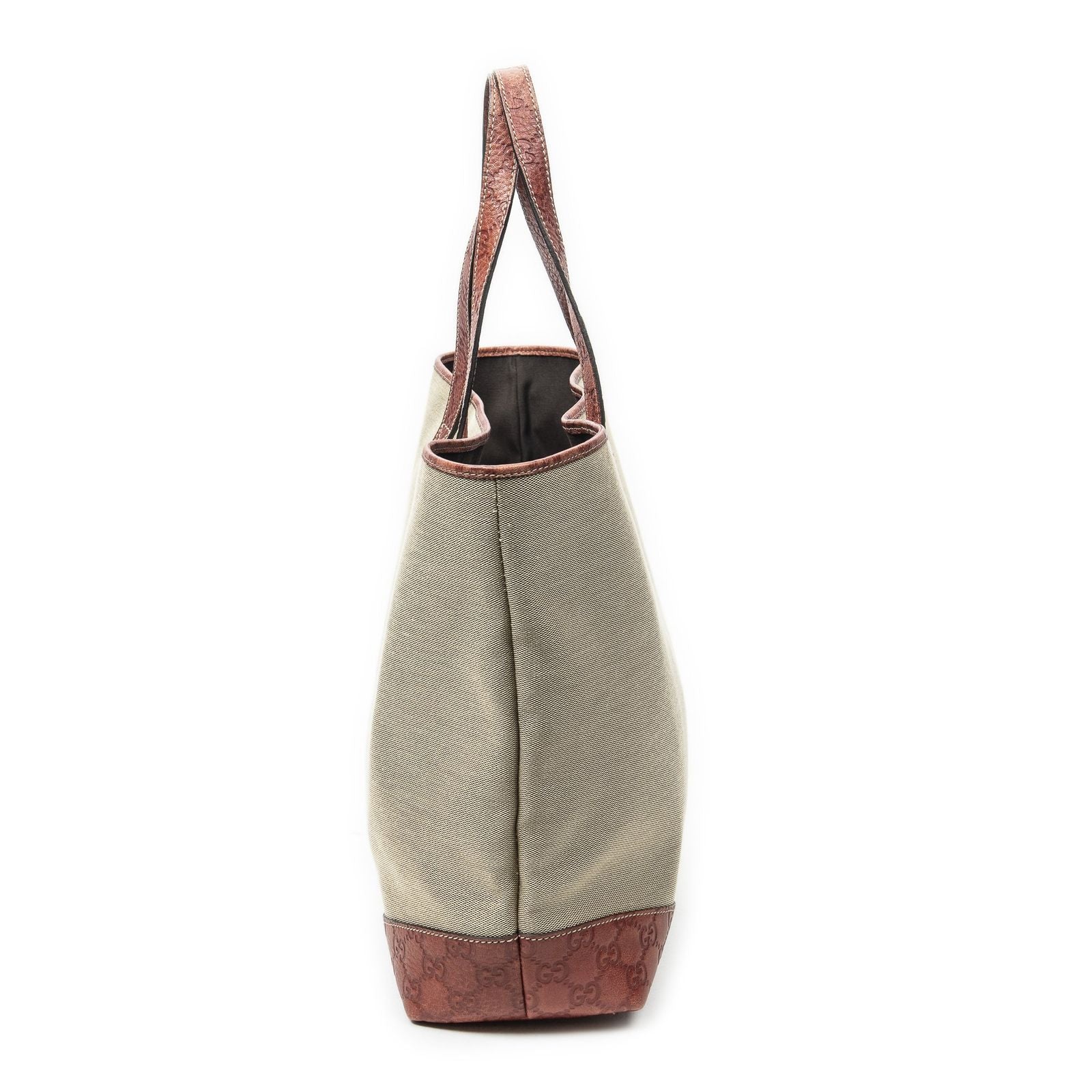 Gucci Radio Pun Tote Beige Red Canvas — view 4