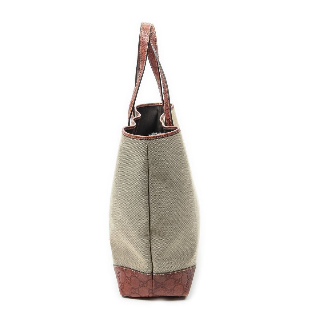 Gucci Radio Pun Tote Beige Red Canvas — view 3