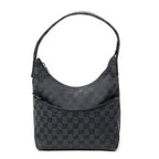 Gucci Front Slip Pocket Hobo Black GG Canvas