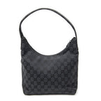 Gucci Front Slip Pocket Hobo Black GG Canvas — view 5