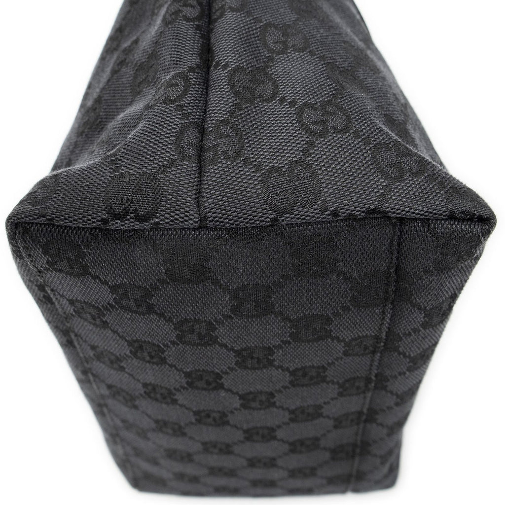 Gucci Front Slip Pocket Hobo Black GG Canvas — view 7