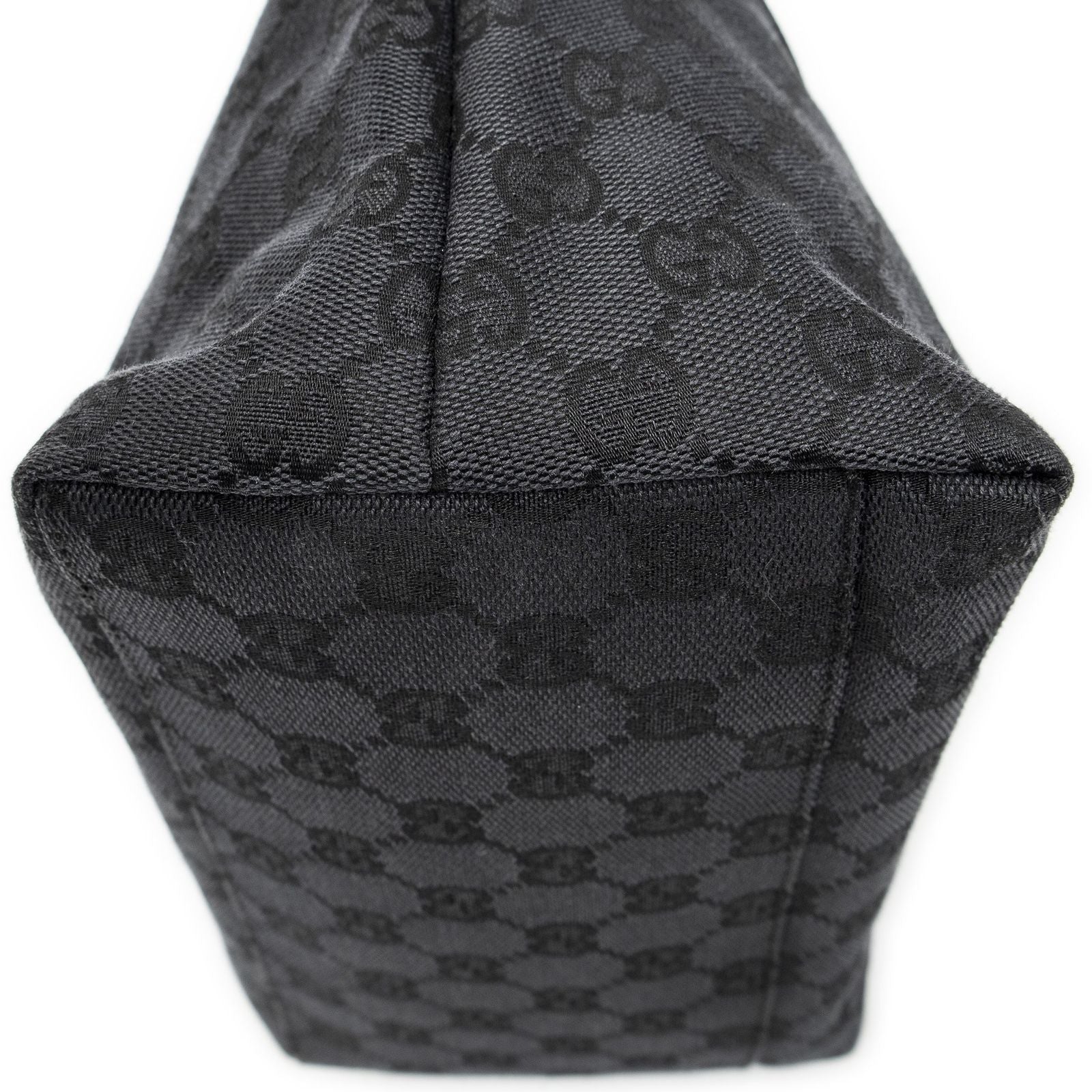 Gucci Front Slip Pocket Hobo Black GG Canvas — view 7